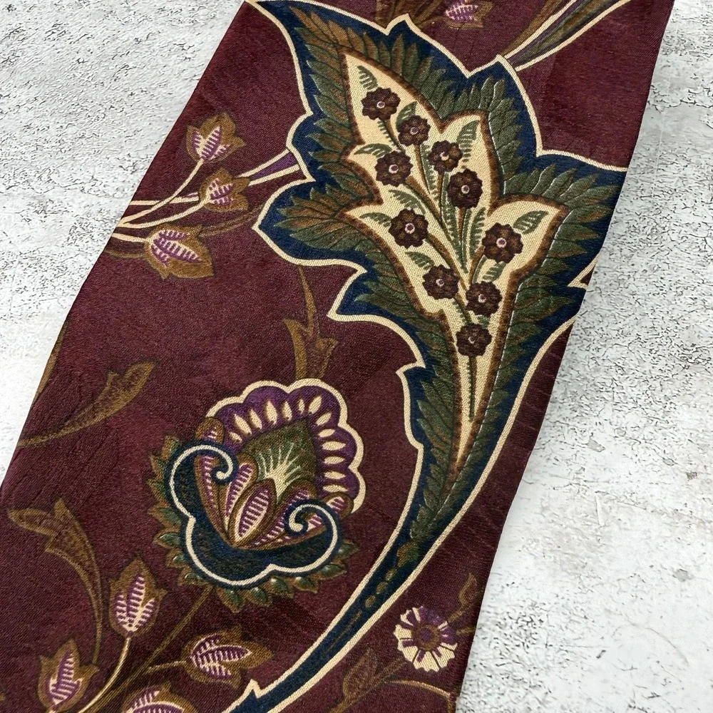 Hamilton Collection Silk Tie Mens OS‎ Red Paisley Made In USA Necktie Vintage